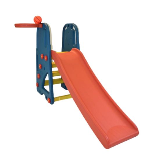 صورة زحليقة اطفال برتقالية مع سلة لكرة السلة